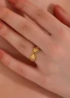 Gümüş Gold Zirkon Taşlı Sonsuzluk Kadın Yüzük