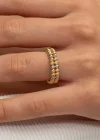 Gümüş İki Sıralı Dorika Kadın Yüzük