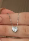 Gümüş Kalp Bayan Kolye