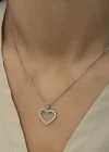 Gümüş Kalp Bayan Kolye
