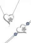 Gümüş Kalp Kar Tanesi Bayan Set