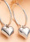Gümüş Kalp Sallantılı Kadın Küpe
