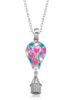 Gümüş Kalpli Kapadokya Balon Kadın Kolye