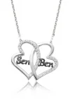Gümüş Kalpli Sen Ben Bayan Kolye