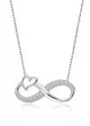 Gümüş Kalpli Sonsuzluk Bayan Kolye