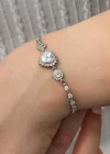 Gümüş Kalpli Su Yolu Kadın Bileklik