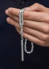 Gümüş Kapsül Kesim Erkek Tesbih