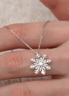 Gümüş Kar Tanesi Kadın Kolye