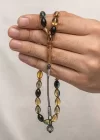 Gümüş Kazaz Püsküllü Sıkma Kehribar Tesbih