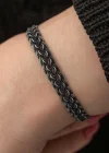 Gümüş Kazaziye Örgü Bileklik