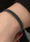 Gümüş Kazaziye Örgü Bileklik