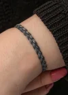 Gümüş Kazaziye Örgü Bileklik