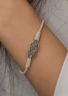 Gümüş Kazaziye Örgü Bileklik