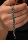 Gümüş Kazaziye Örgü Bileklik