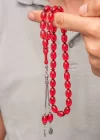 Gümüş Kırmızı Ateş Kehribar Tesbih