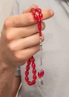 Gümüş Kırmızı Ateş Kehribar Tesbih