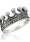 Gümüş Kral Tacı Yüzük