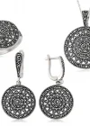 Gümüş Markazit Yuvarlak Bayan Set