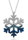 Gümüş Mavi Taşlı Kar Tanesi Kadın Kolye
