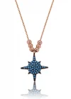 Gümüş Mavi Yıldız Bayan Kolye