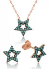 Gümüş Mavi Yıldız Bayan Set