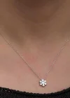 Gümüş Minimal Kar Tanesi Kadın Kolye