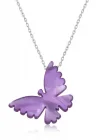 Gümüş Mor Kelebek Kadın Kolye
