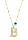 Gümüş Nazar Gold B Harfi Kadın Kolye