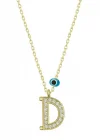 Gümüş Nazar Gold D Harfi Kadın Kolye
