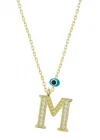 Gümüş Nazar Gold M Harfi Kadın Kolye