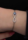 Gümüş Nazarlı Sonsuzluk Kadın Bileklik