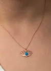 Gümüş Opal Taşlı Rose Lotus Çiçeği Kolye