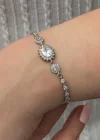 Gümüş Oval Su Yolu Kadın Bileklik