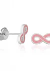Gümüş Pembe Sonsuzluk Çivili Küpe