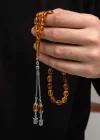 Gümüş Püskül Sıkma Kehribar Tesbih