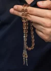 Gümüş Püsküllü Ateş Kehribar Tesbih
