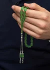 Gümüş Püsküllü Kapsül Kesim Sıkma Kehribar Tesbih