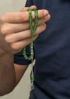Gümüş Püsküllü Kapsül Kesim Sıkma Kehribar Tesbih