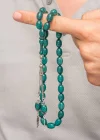 Gümüş Püsküllü Sıkma Kehribar Tesbih
