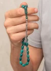 Gümüş Püsküllü Sıkma Kehribar Tesbih