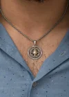 Gümüş Pusula Unisex Kolye