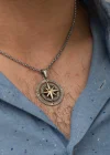 Gümüş Pusula Unisex Kolye