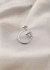 Gümüş Renk Metal Ok Tasarımlı Zirkon Taşlı Kadın Yüzük