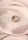 Gümüş Renk Metal Zirkon Taşlı Çarpı Model Ayarlanabilir Kadın Yüzük