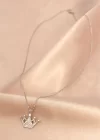 Gümüş Renk Metal Zirkon Taşlı Taç Kolye