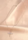 Gümüş Renk Metal Zirkon Taşlı Yusufçuk Kolye