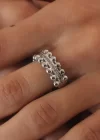 Gümüş Renk Zirkon Taşlı Kadın Yüzük