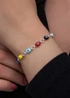 Gümüş Renkli Nazar Mineli Kadın Bileklik