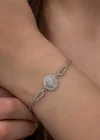 Gümüş Rodyum Baget Taşlı Sonsuzluk Bileklik