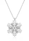 Gümüş Rodyum Kar Tanesi Bayan Kolye
